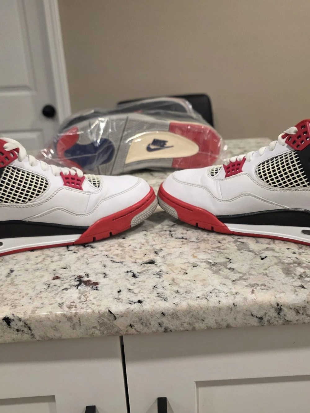 Air Jordan 4 Retro Men’s Basketball Shoes - White/Red (2020)
